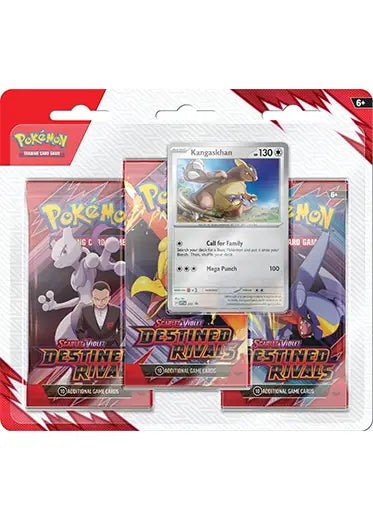 Pokemon TCG: Destined Rivals - 3-Pack Blister Kangaskhan/Zebstrika