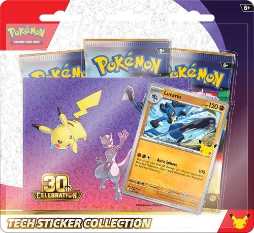 Magic Madhouse product image of the Pokémon 30th Celebration Tech Sticker Collection featuring Lucario